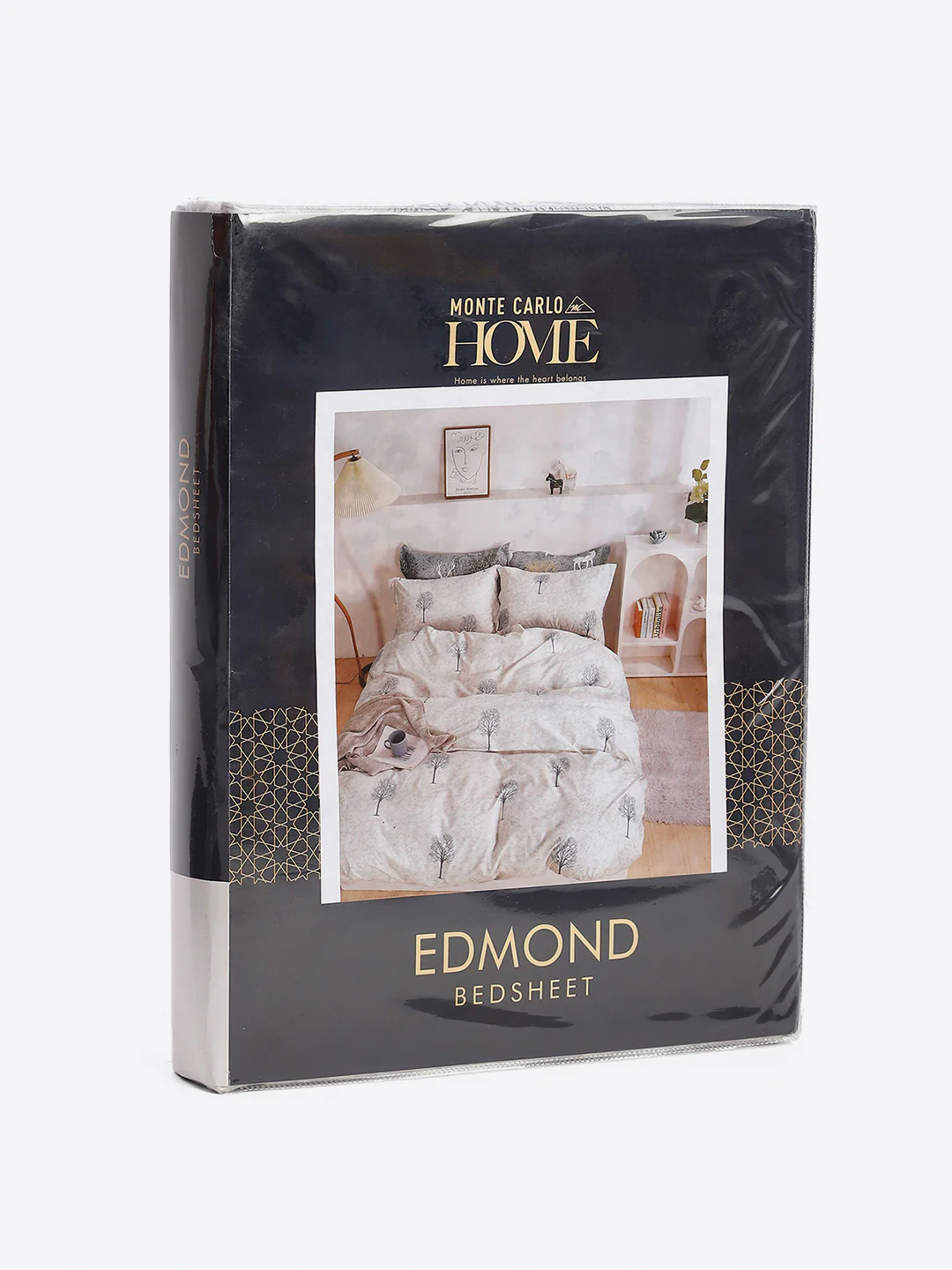 130 GSM Polyester King Size 1 Bedsheet with 2 Pillow Covers (Edmond) - Image 9
