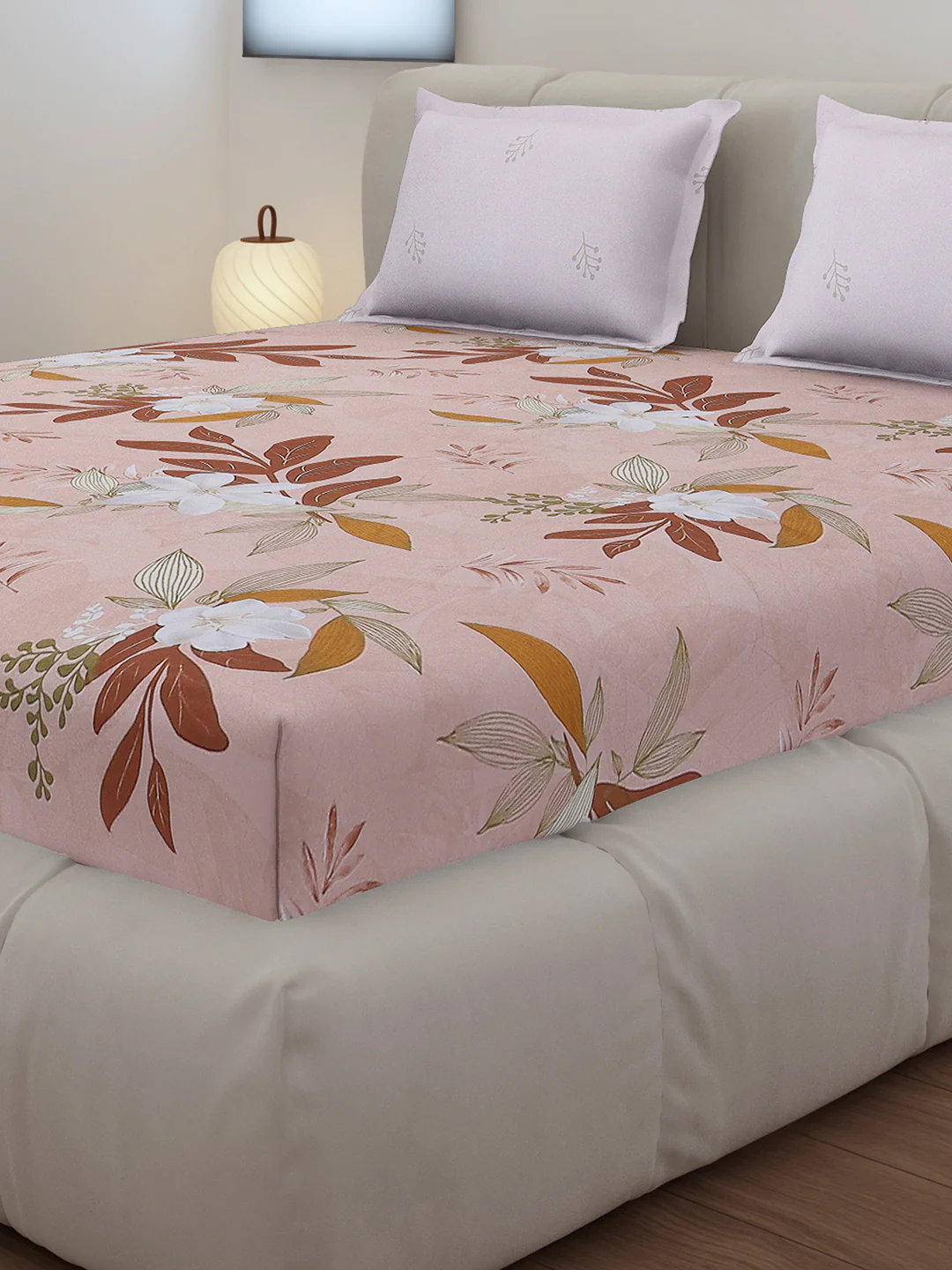 130 GSM Polyester King Size 1 Bedsheet with 2 Pillow Covers (Edmond) - Image 4