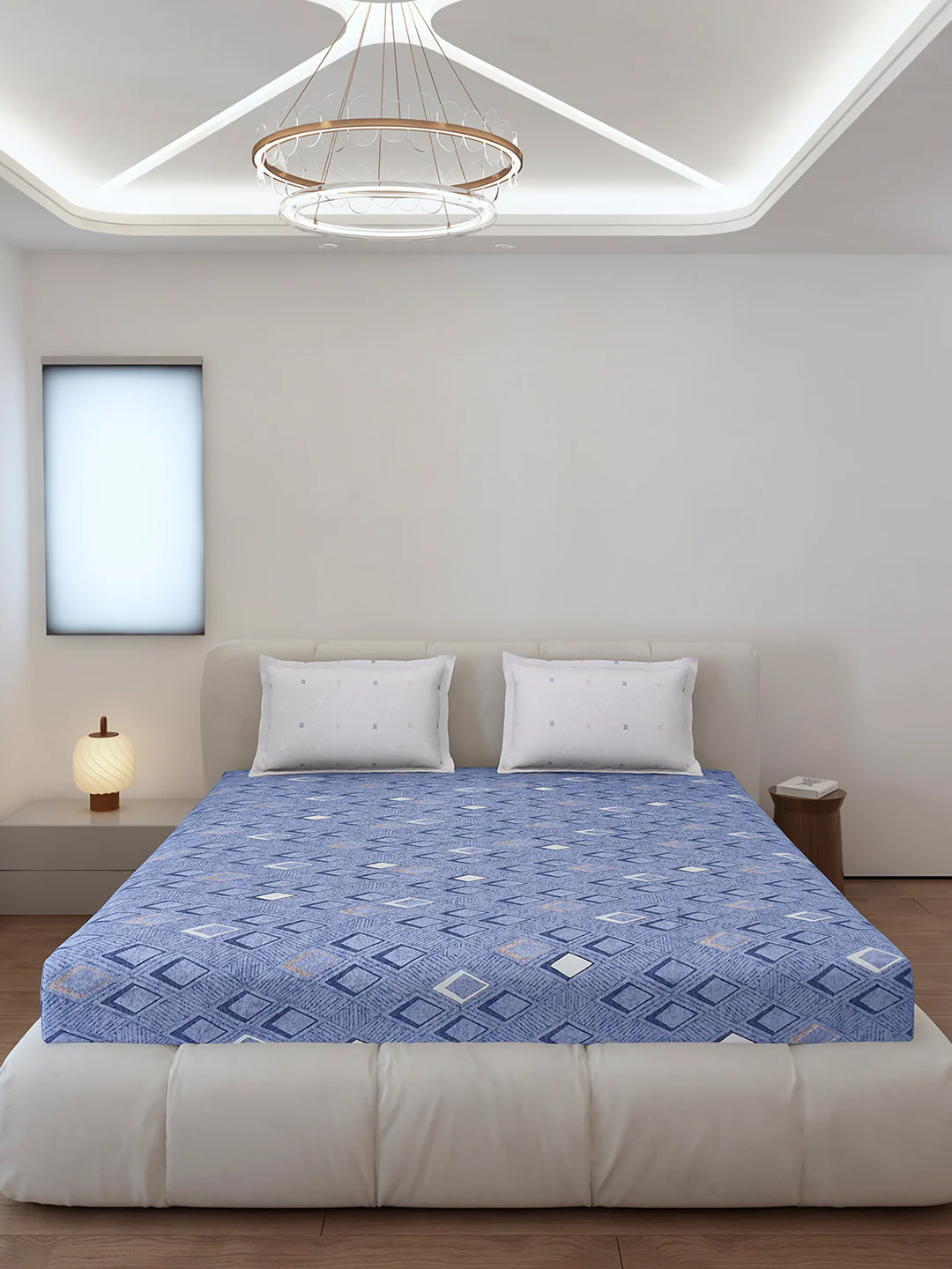 130 GSM Polyester King Size 1 Bedsheet with 2 Pillow Covers (Edmond) - Image 3