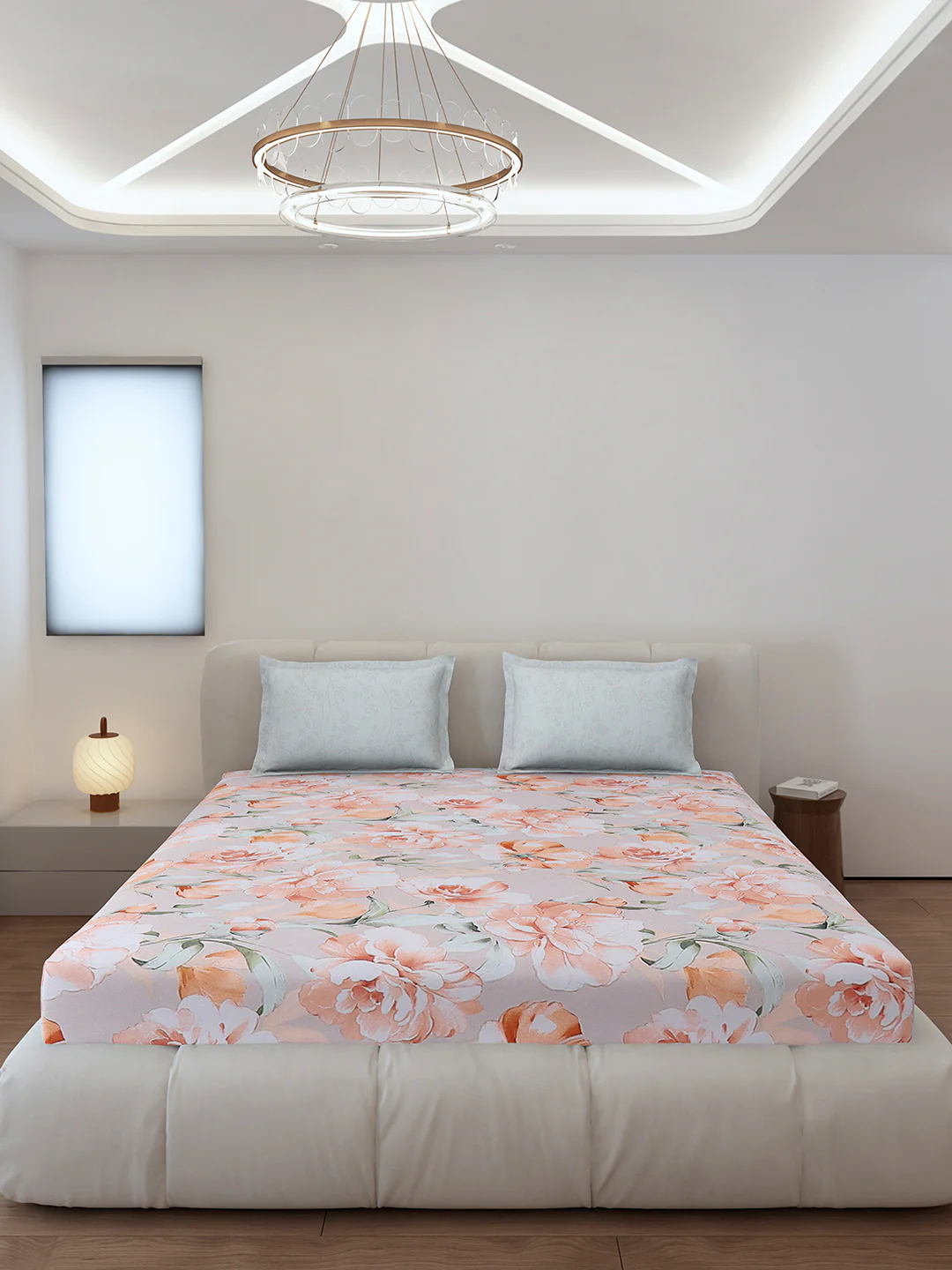 130 GSM Polyester King Size 1 Bedsheet with 2 Pillow Covers (Edmond) - Image 3