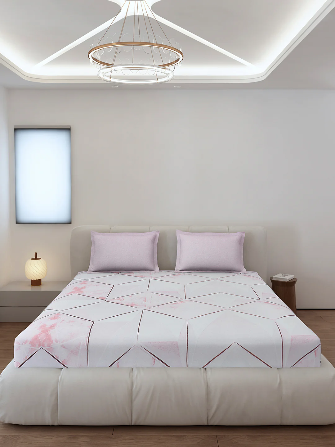 130 GSM Polyester King Size 1 Bedsheet with 2 Pillow Covers (Stanley) - Image 3