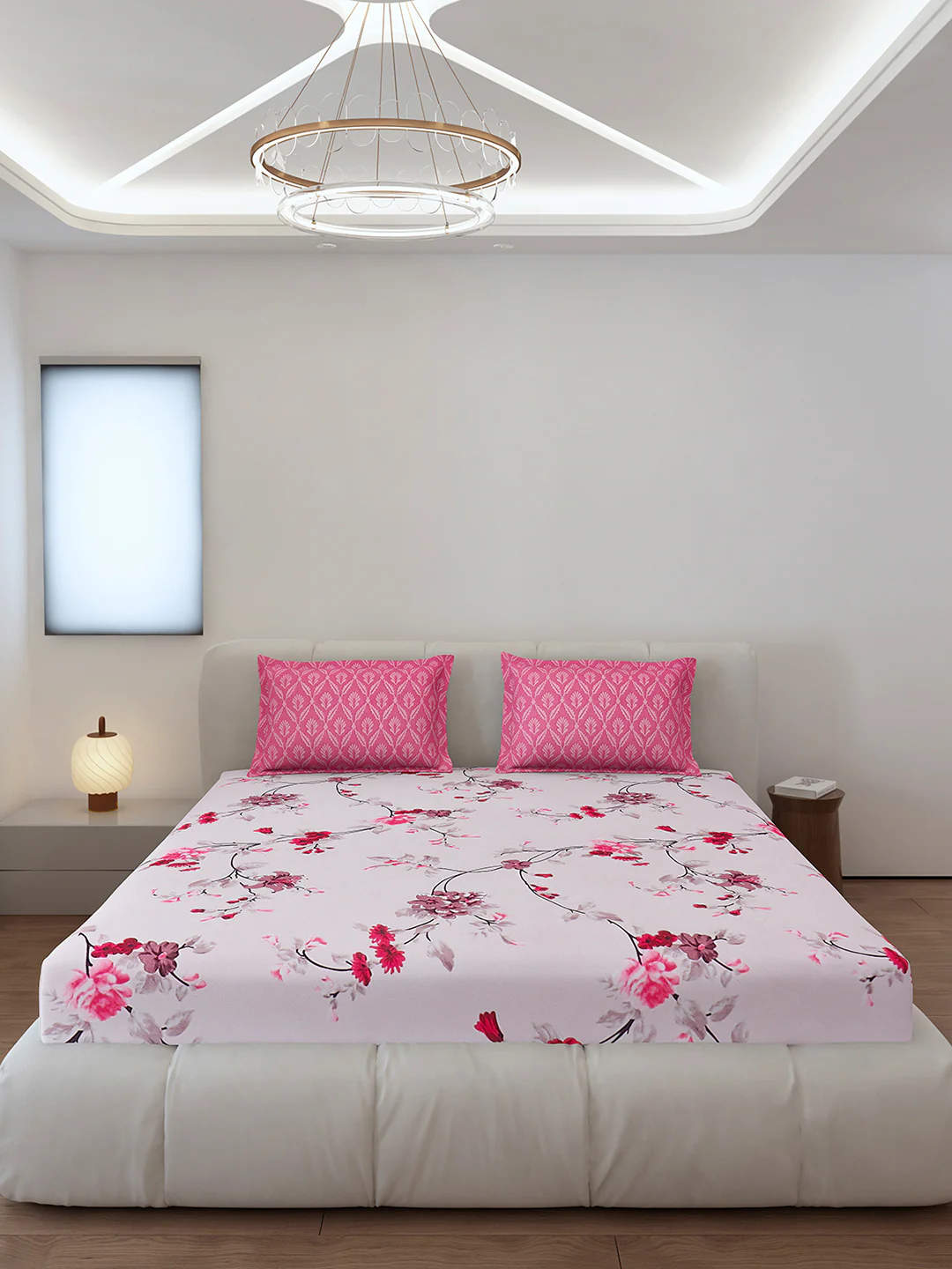 130 GSM Polyester King Size 1 Bedsheet with 2 Pillow Covers (Stanley) - Image 3