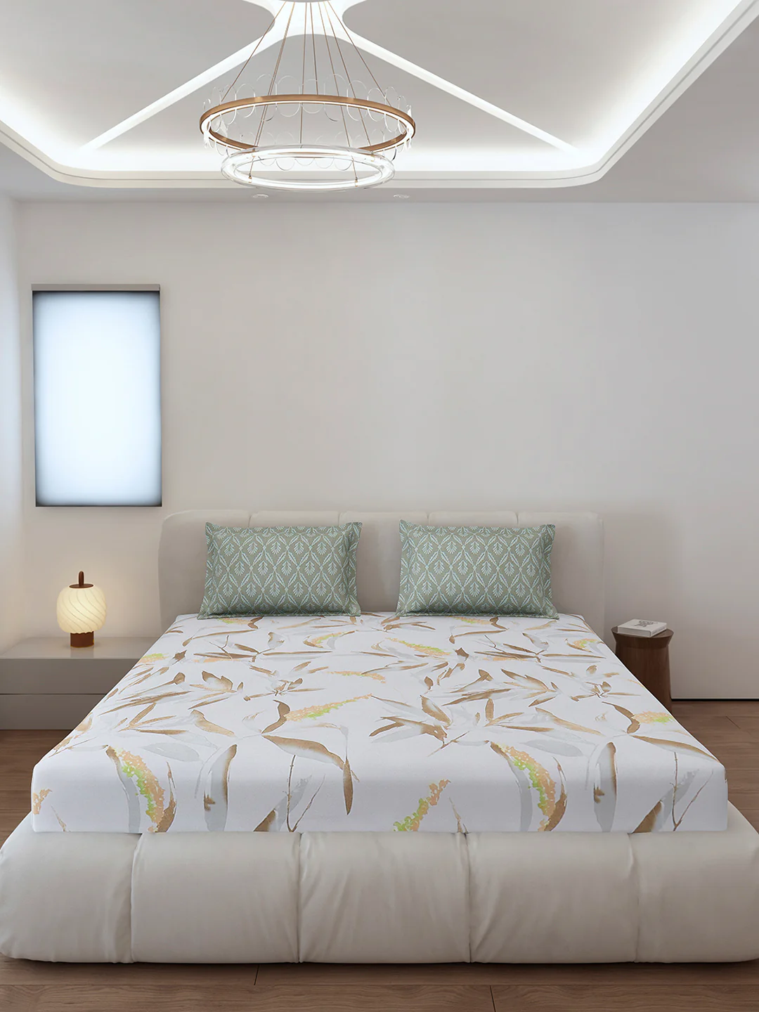 130 GSM Polyester King Size 1 Bedsheet with 2 Pillow Covers (Stanley) - Image 3