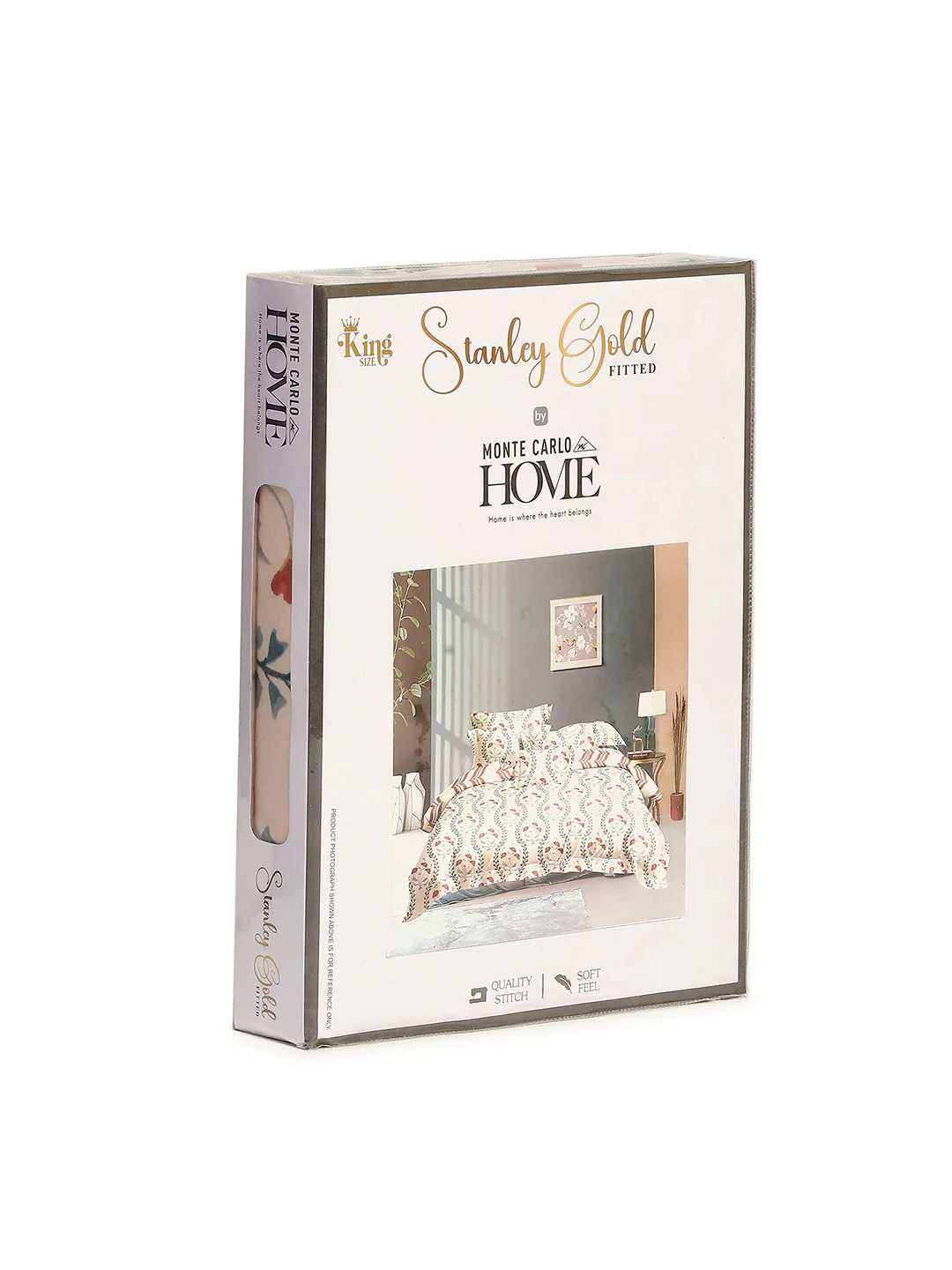 130 GSM Polyester King Size 1 Bedsheet with 2 Pillow Covers (Stanley Gold) - Image 10