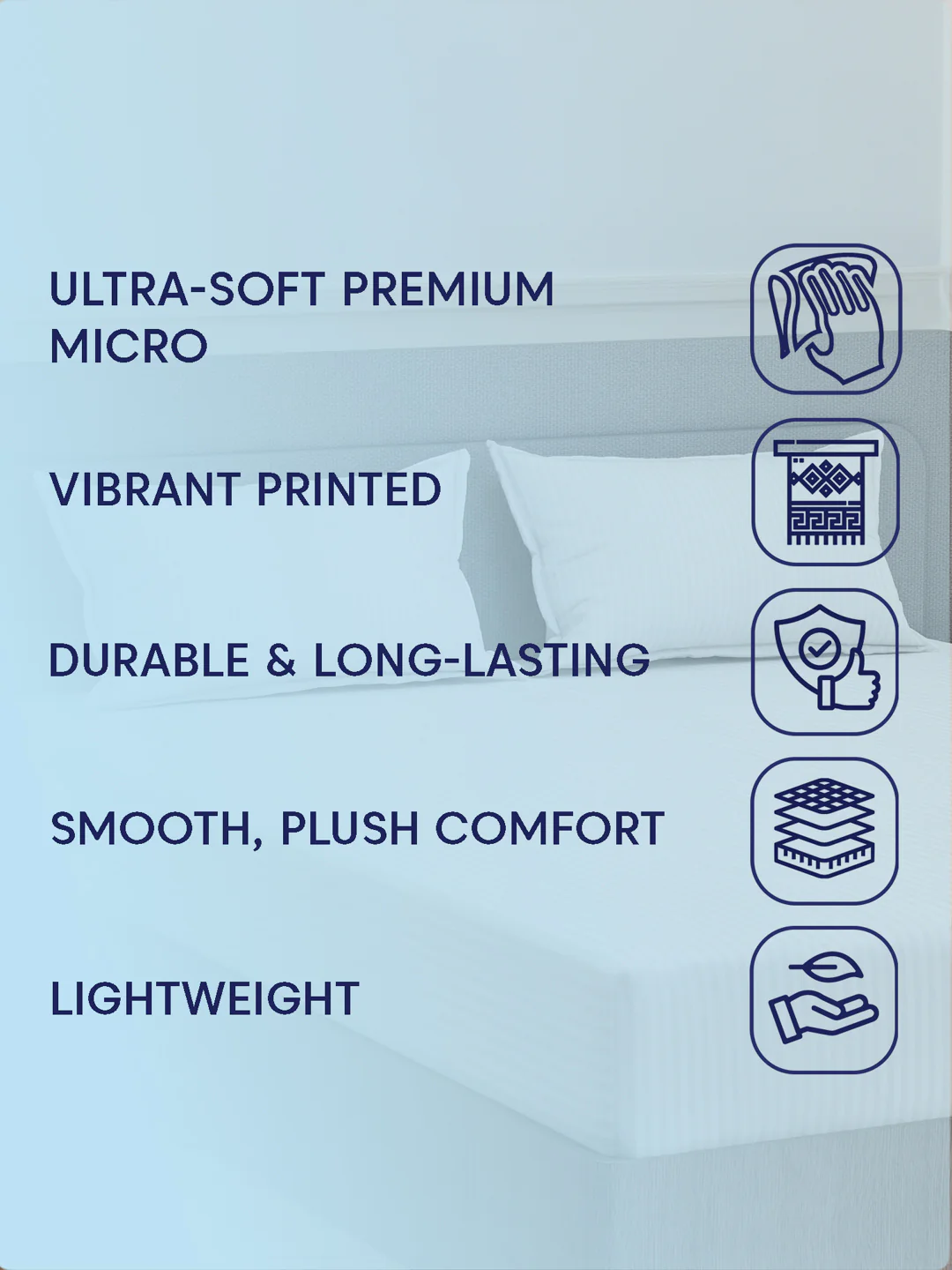 130 GSM Polyester King Size Bedsheet with 2 Pillow Covers Hotel Essential Collection - Image 9