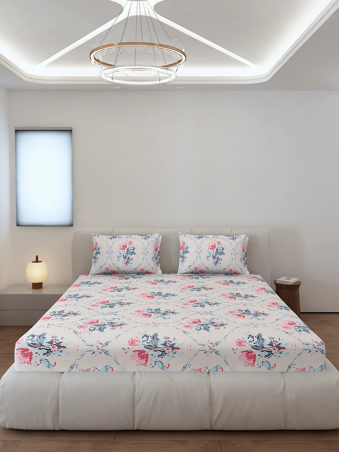 130 GSM Polyester Queen Size 1 Bedsheet with 2 Pillow Covers (Sanskriti) - Image 3