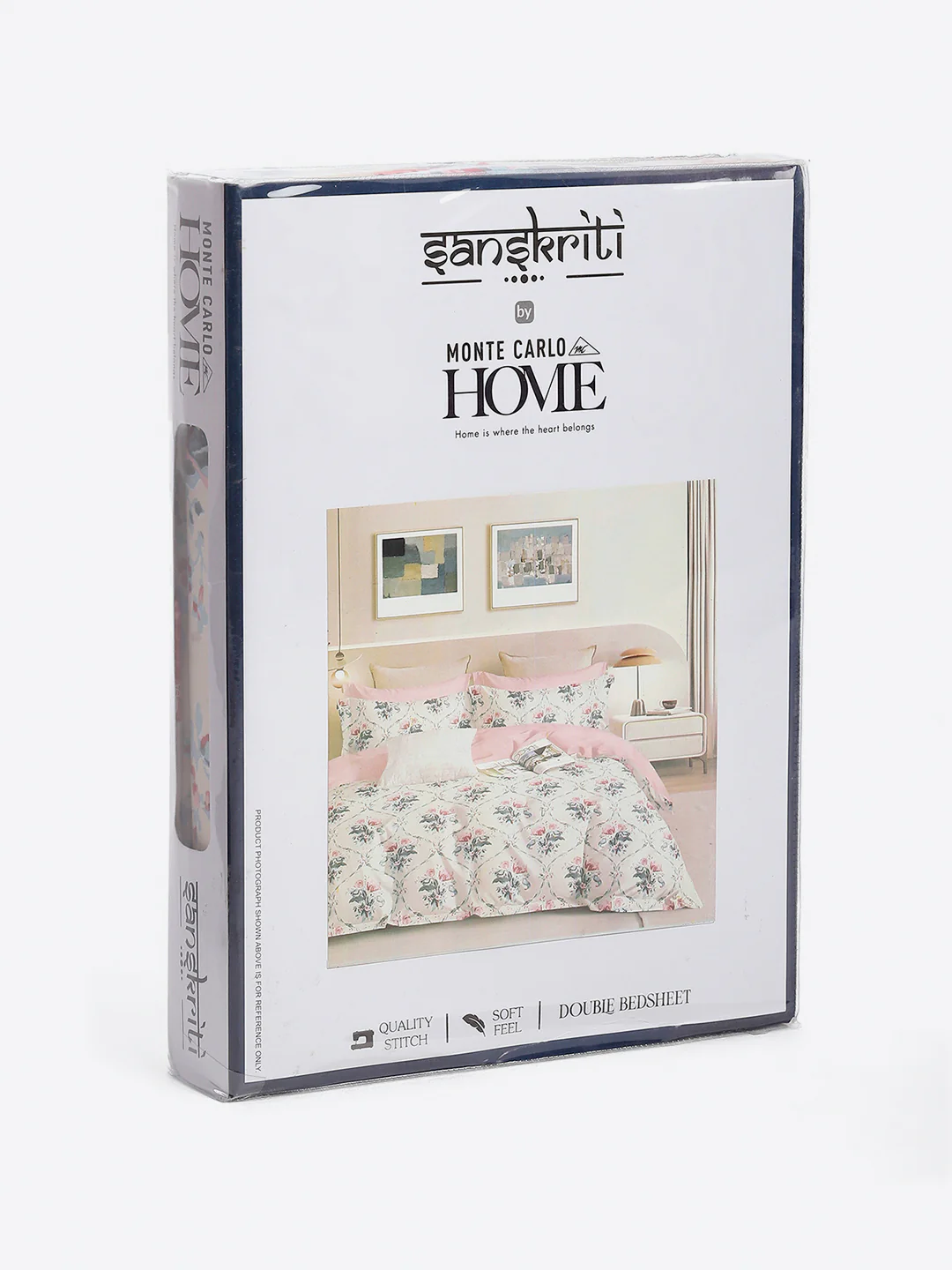 130 GSM Polyester Queen Size 1 Bedsheet with 2 Pillow Covers (Sanskriti) - Image 9