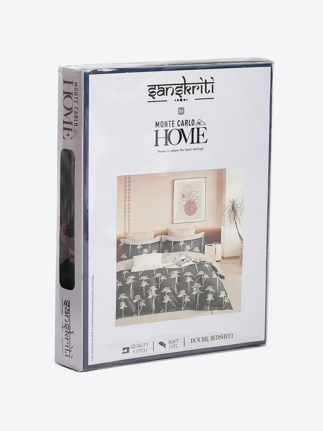 130 GSM Polyester Queen Size 1 Bedsheet with 2 Pillow Covers (Sanskriti) - Image 9