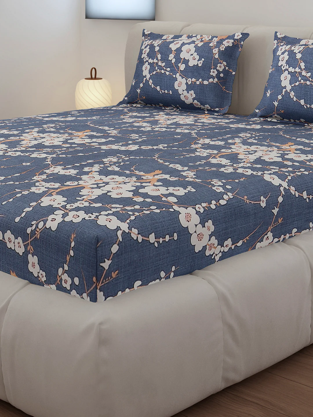 130 GSM Polyester Queen Size 1 Bedsheet with 2 Pillow Covers (Sanskriti) - Image 4