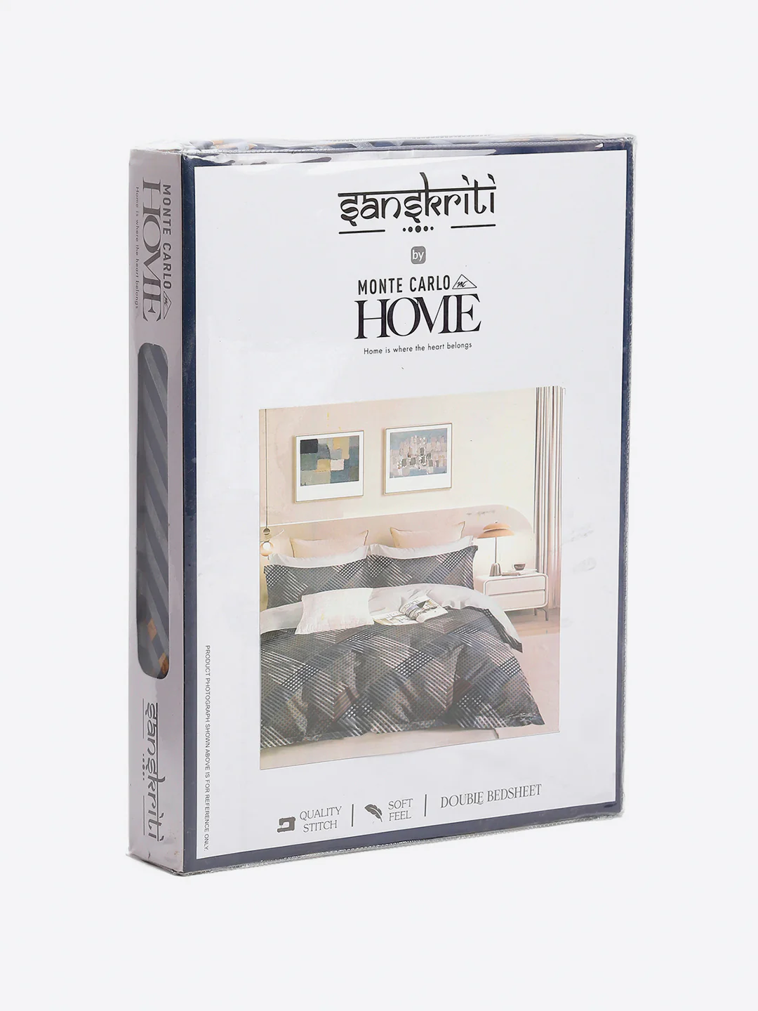 130 GSM Polyester Queen Size 1 Bedsheet with 2 Pillow Covers (Sanskriti) - Image 9