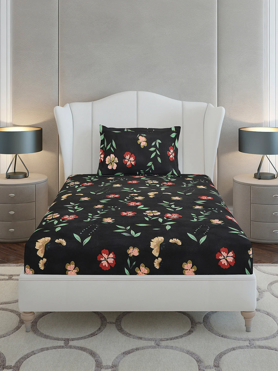 130 GSM Polyester Single Bedsheet with 1 Pillow Cover (Decoy) - Image 3