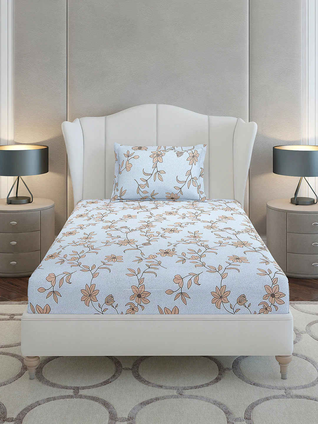 130 GSM Polyester Single Bedsheet with 1 Pillow Cover (Decoy) - Image 3