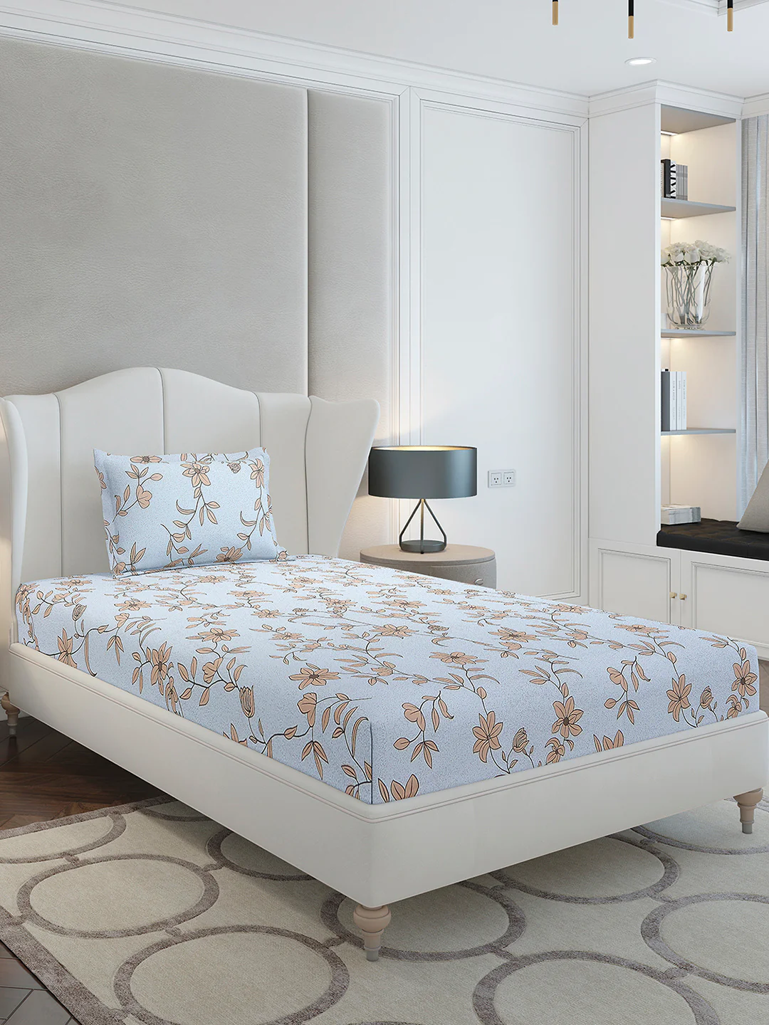 130 GSM Polyester Single Bedsheet with 1 Pillow Cover (Decoy) - Image 4
