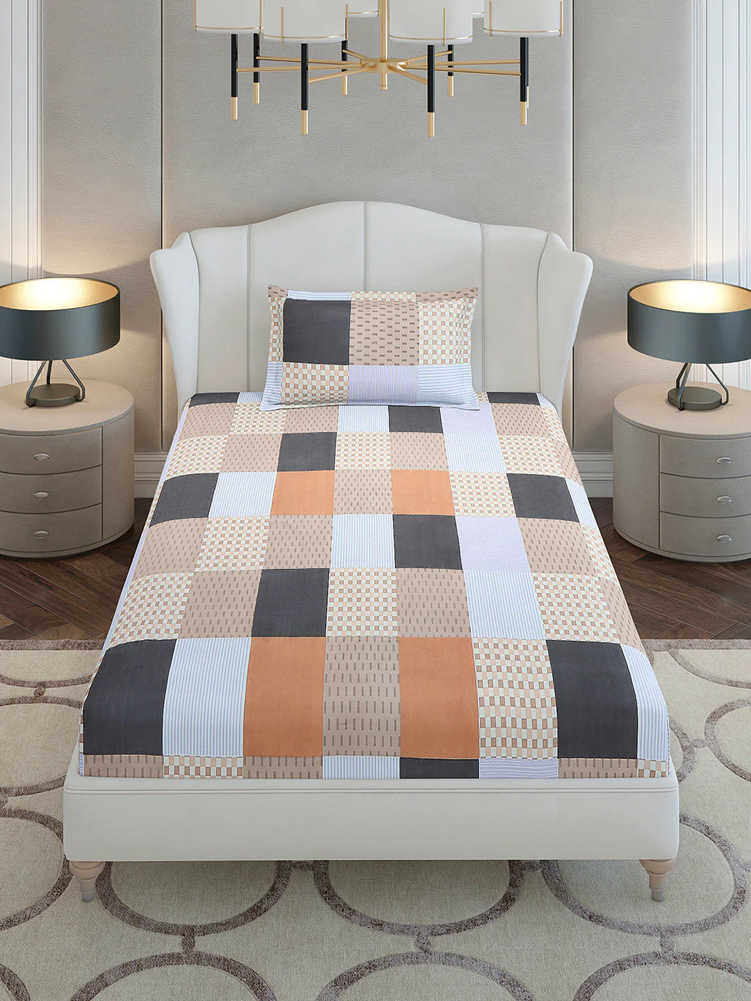 130 GSM Polyester Single Bedsheet with 1 Pillow Cover (Decoy) - Image 2