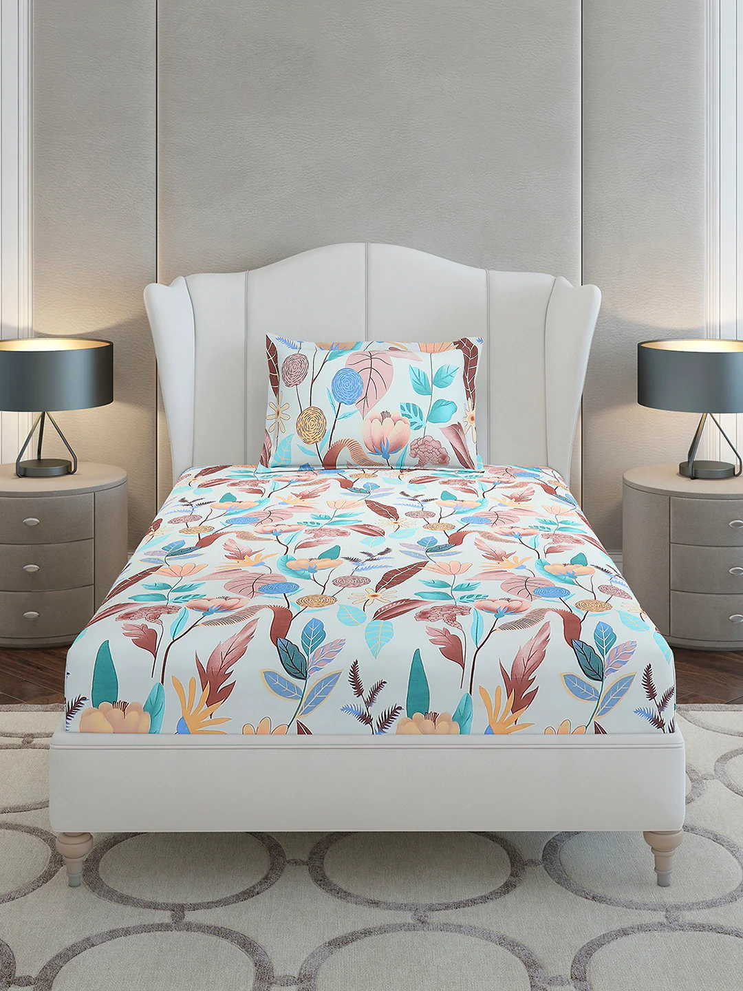 130 GSM Polyester Single Bedsheet with 1 Pillow Cover (Decoy) - Image 3