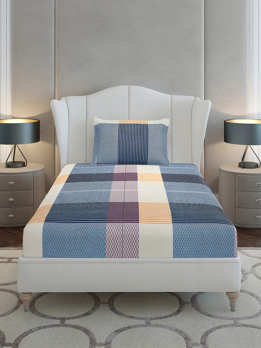 130 GSM Polyester Single Bedsheet with 1 Pillow Cover (Decoy) - Image 3