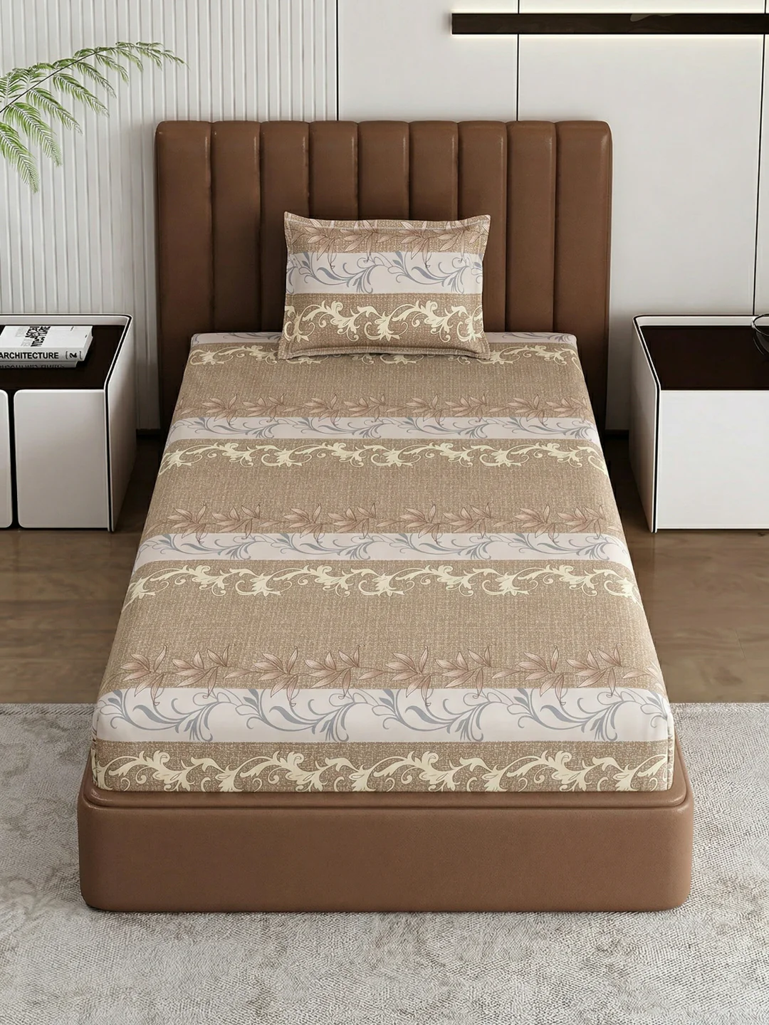 130 GSM Polyester Single Bed Bedsheet with 1 Pillow Cover Decoy Collection - Image 4