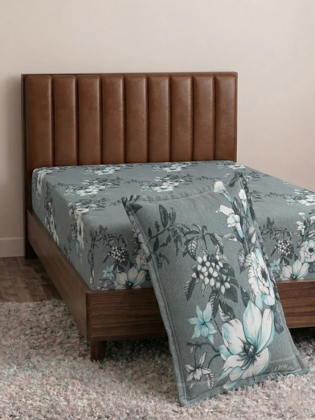 130 GSM Polyester Single Bed Bedsheet with 1 Pillow Cover Decoy Collection - Image 5
