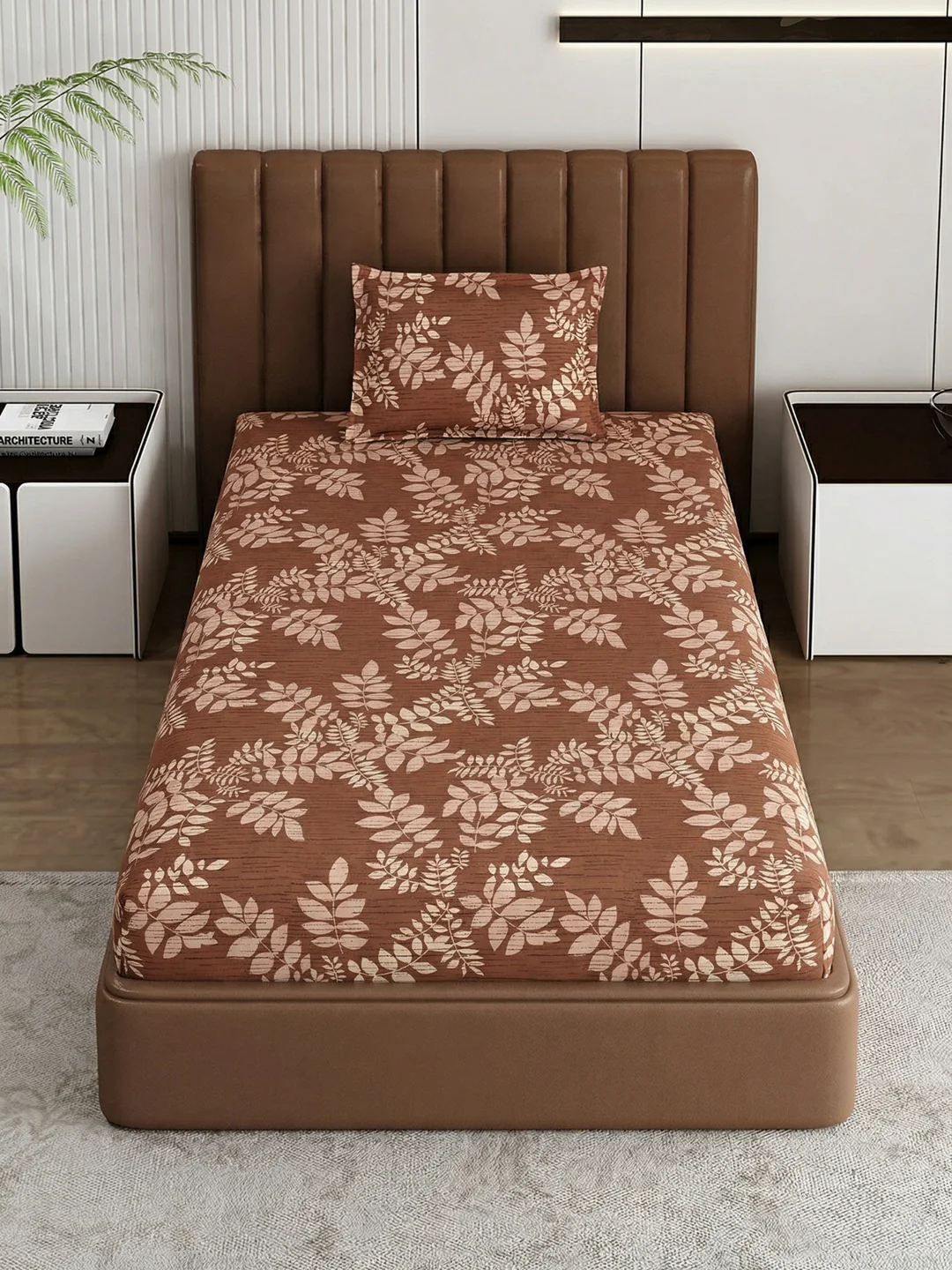 130 GSM Polyester Single Bed Bedsheet with 1 Pillow Cover Decoy Collection - Image 4