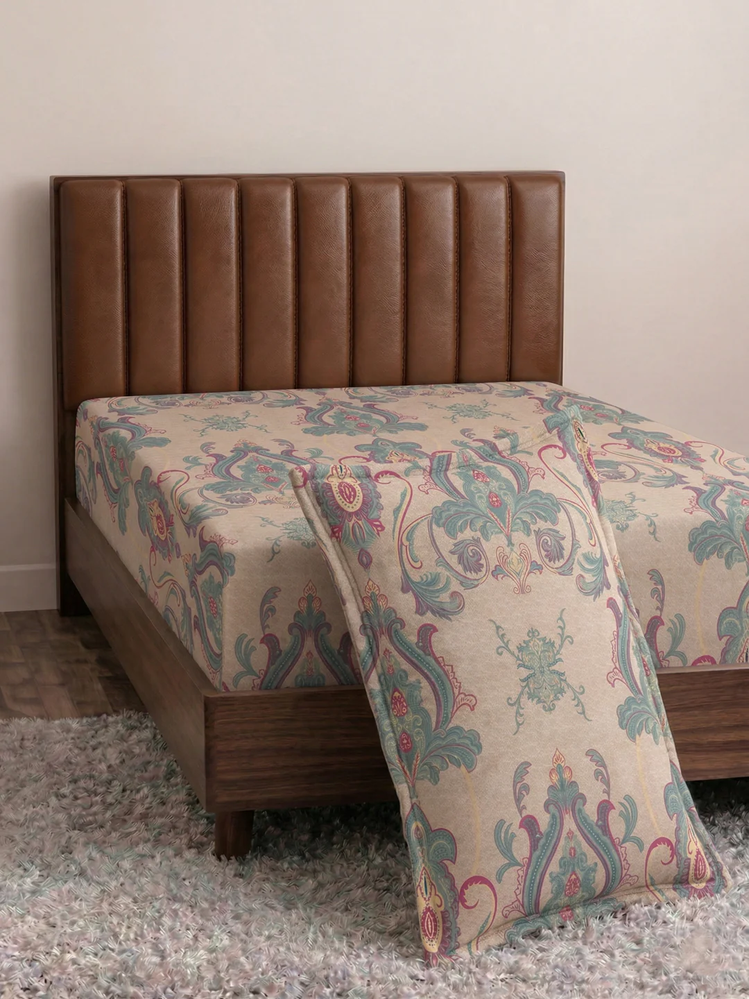 130 GSM Polyester Single Bed Bedsheet with 1 Pillow Cover Decoy Collection - Image 5