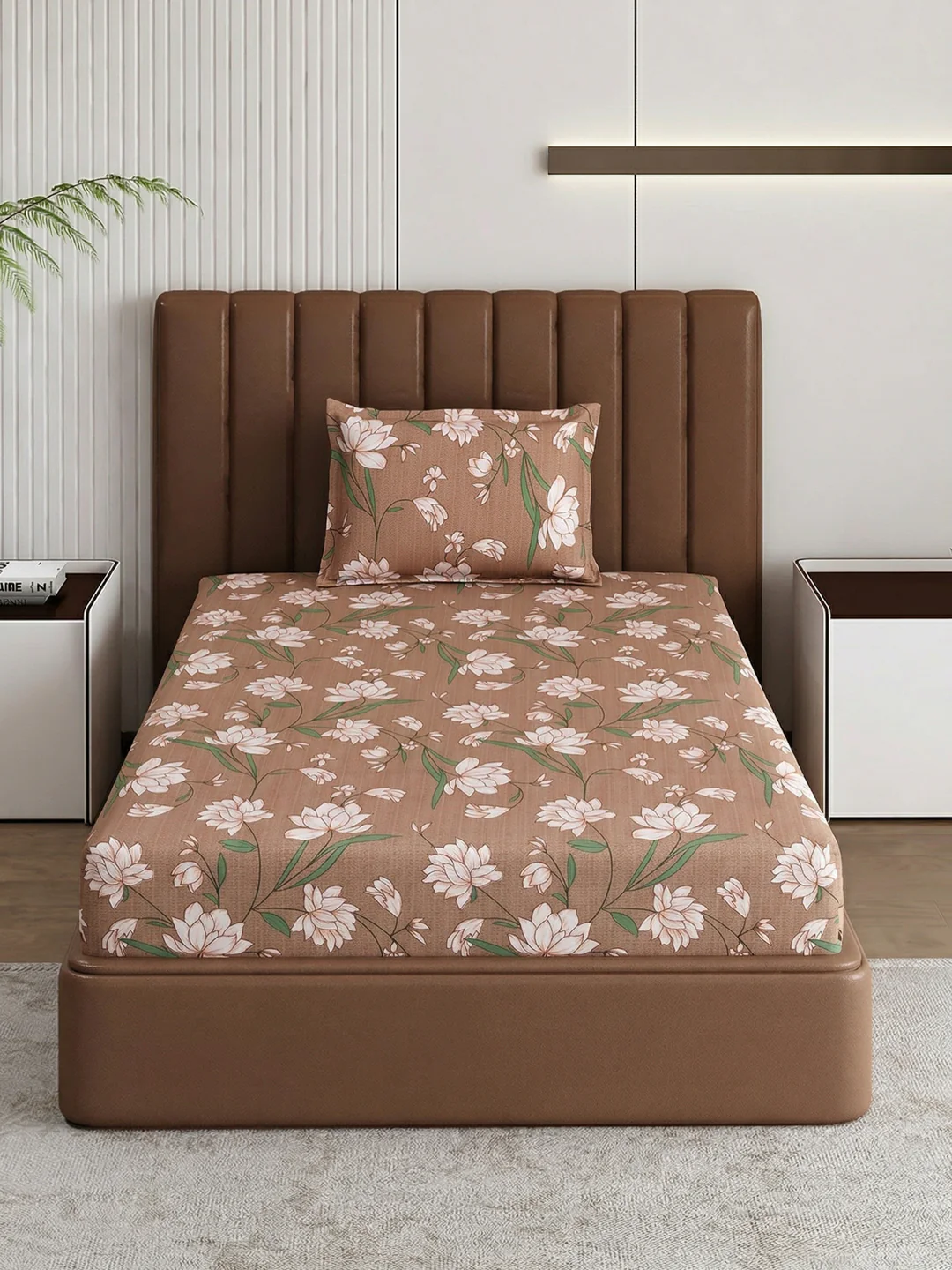 130 GSM Polyester Single Bed Bedsheet with 1 Pillow Cover Decoy Collection - Image 3