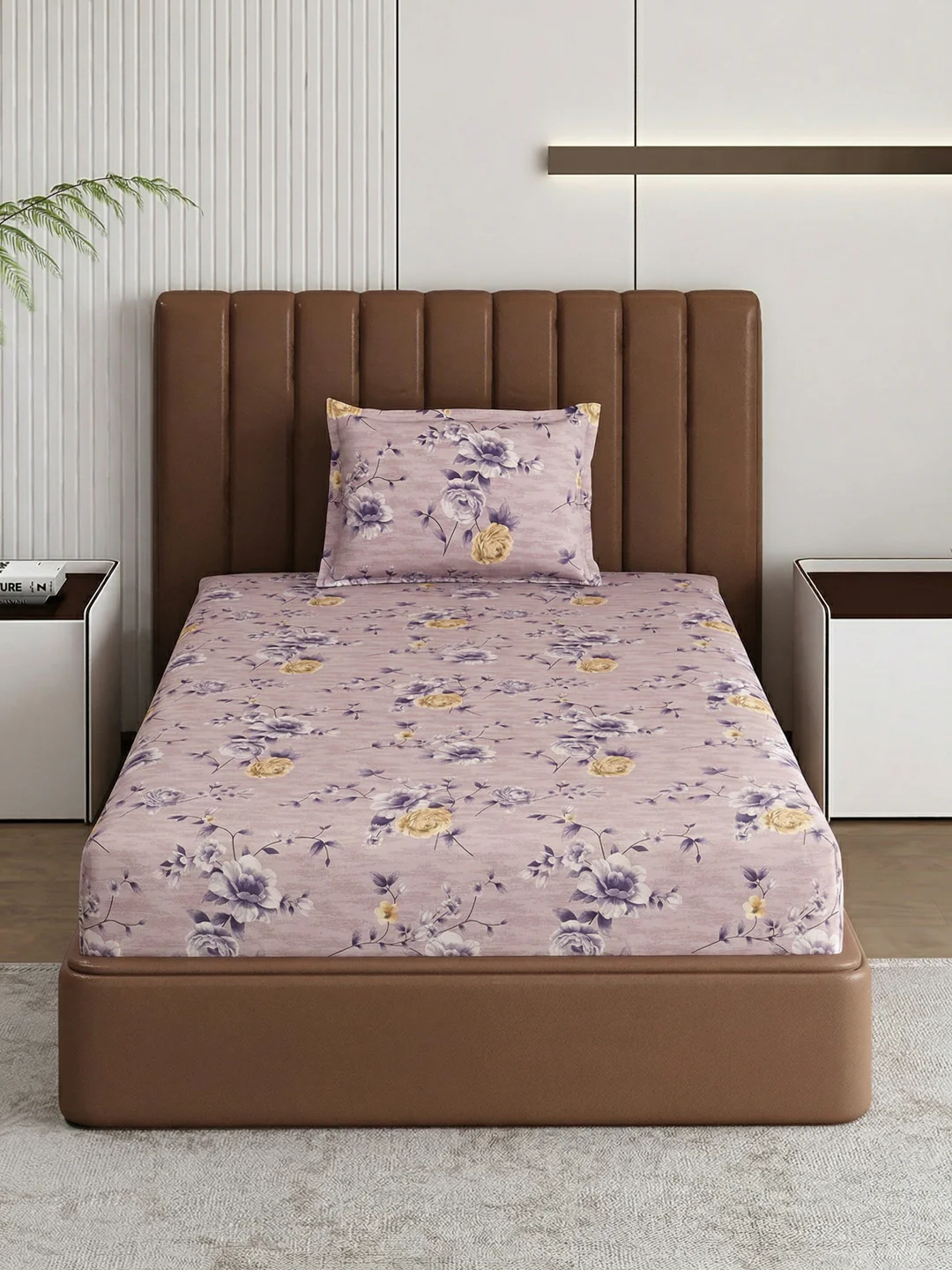 130 GSM Polyester Single Bed Bedsheet with 1 Pillow Cover Decoy Collection - Image 3