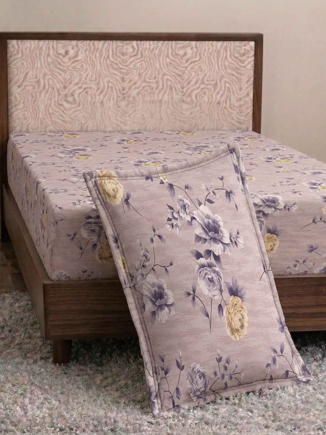 130 GSM Polyester Single Bed Bedsheet with 1 Pillow Cover Decoy Collection - Image 5