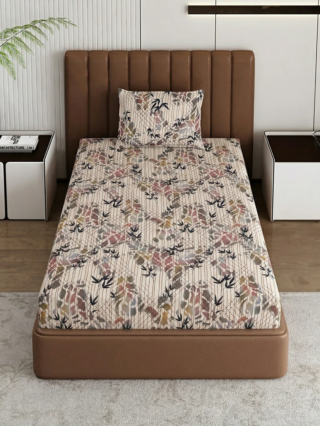 130 GSM Polyester Single Bed Bedsheet with 1 Pillow Cover Decoy Collection - Image 4