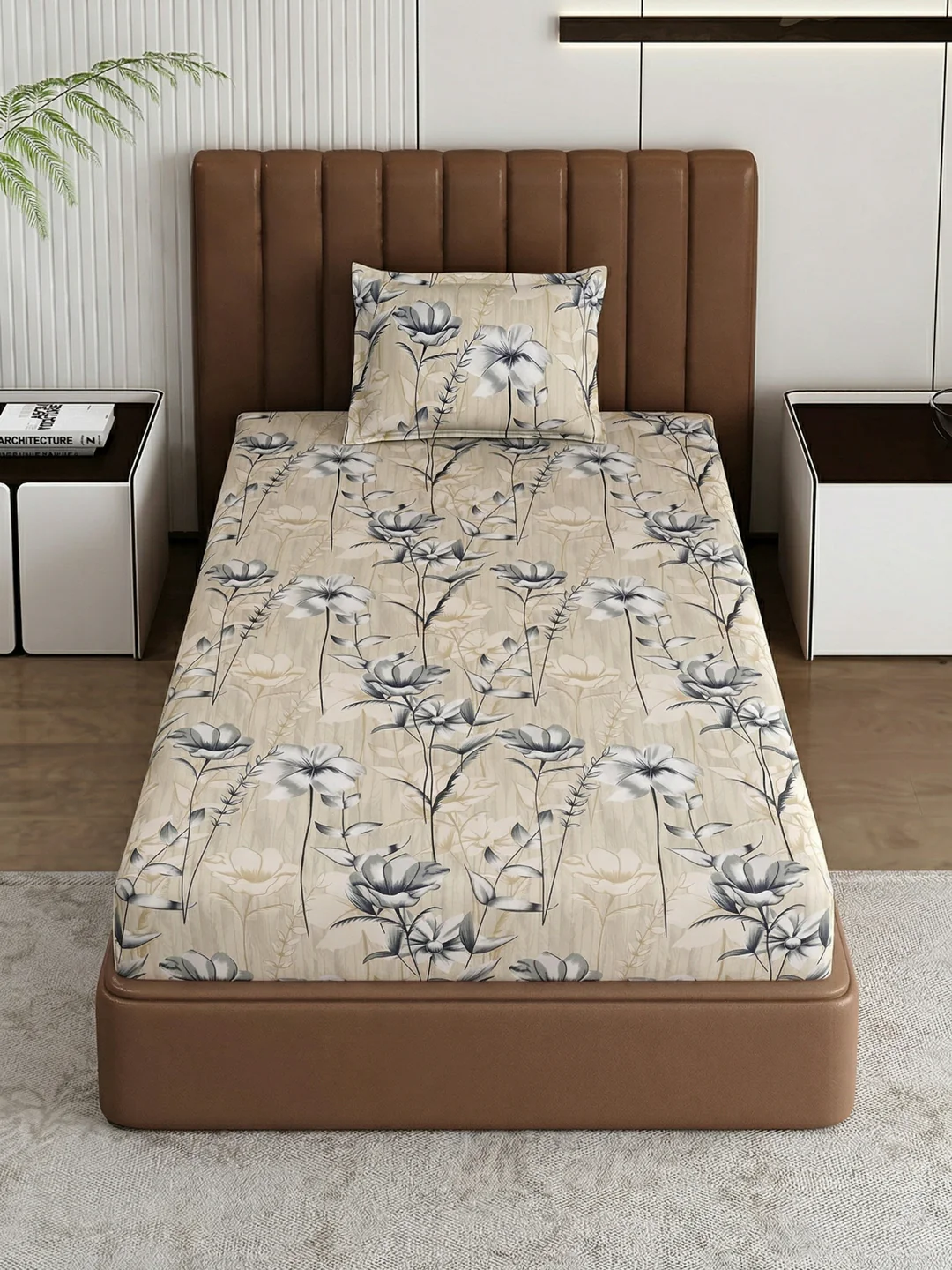 130 GSM Polyester Single Bed Bedsheet with 1 Pillow Cover Decoy Collection - Image 4