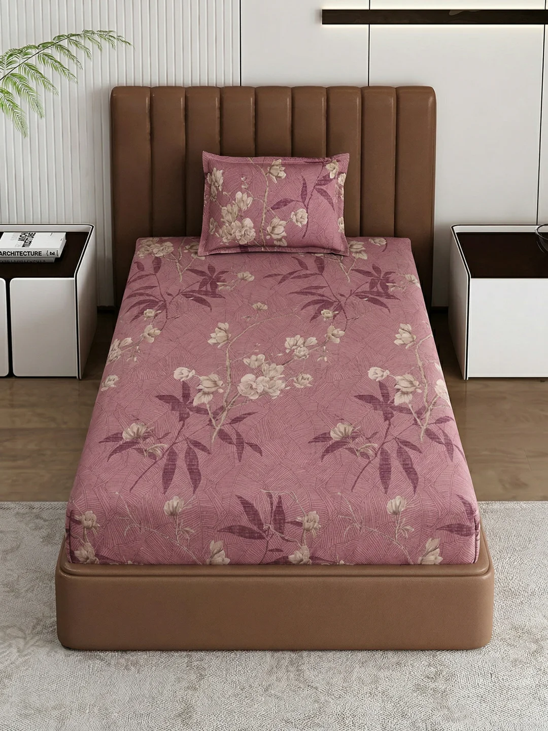 130 GSM Polyester Single Bed Bedsheet with 1 Pillow Cover Decoy Collection - Image 4