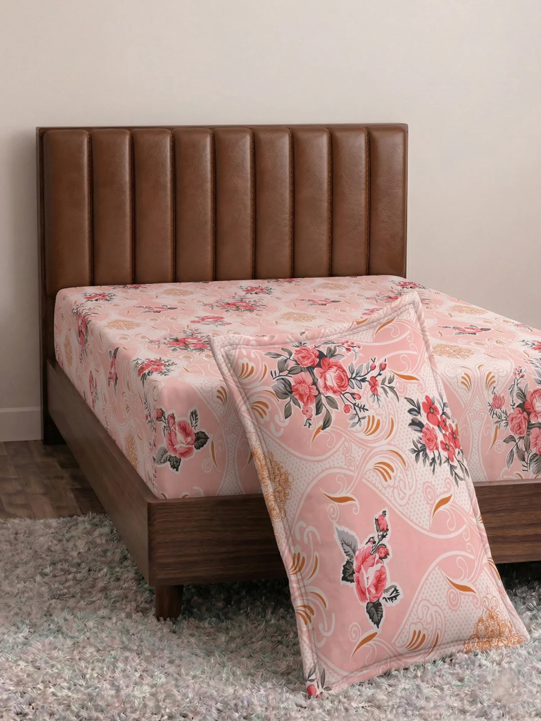 130 GSM Polyester Single Bed Bedsheet with 1 Pillow Cover Decoy Collection - Image 5