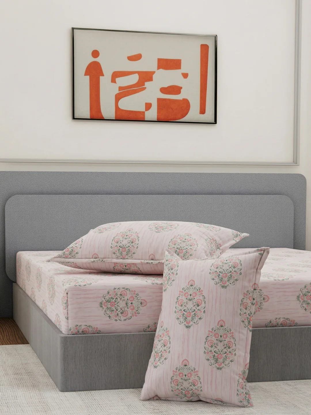 135 GSM Polyester King Size Bedsheet with 2 Pillow Covers Royal King Collection - Image 5