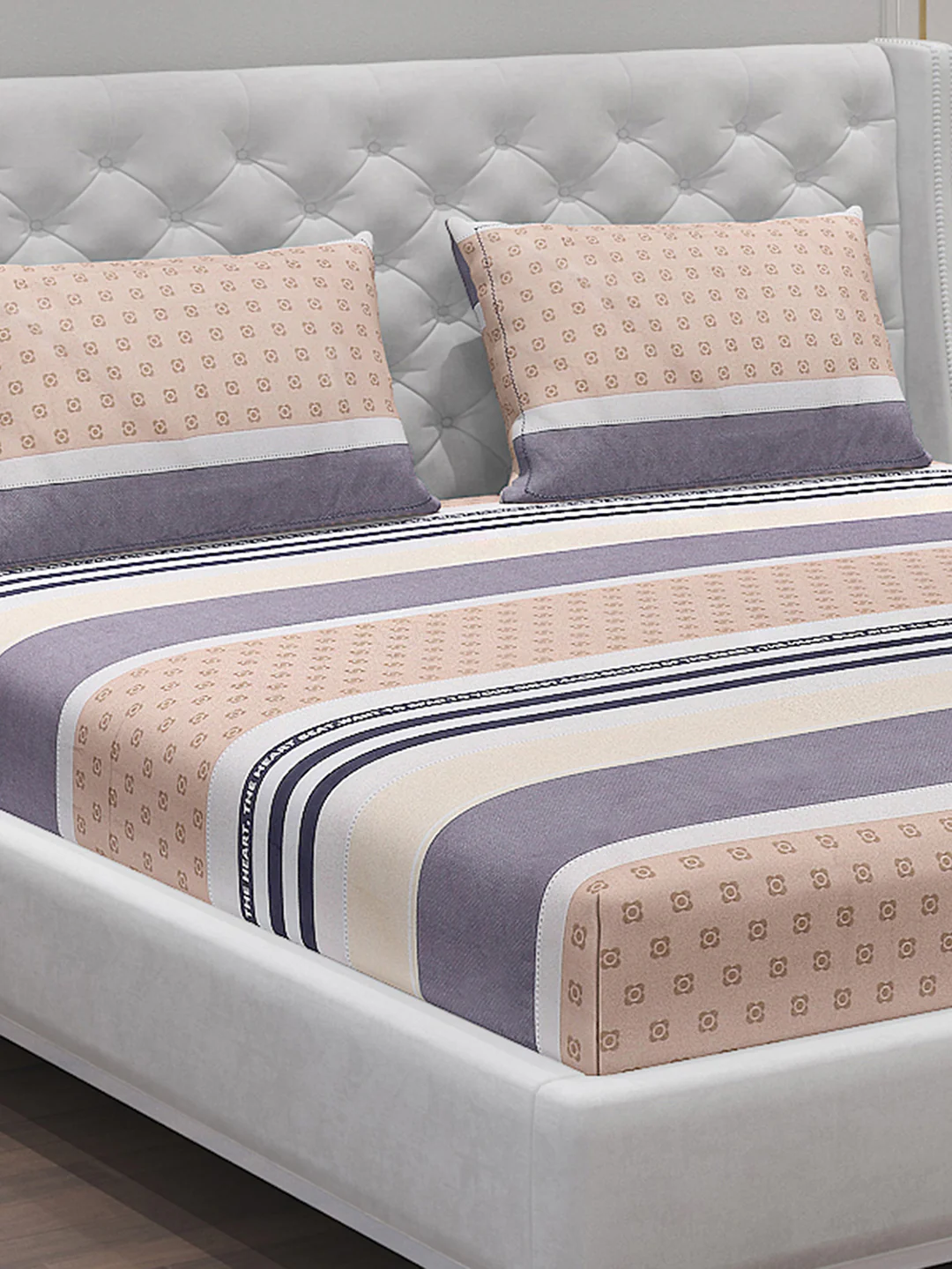 140 GSM Polyester Double Bed Bedsheet with 2 Pillow Covers - Image 5