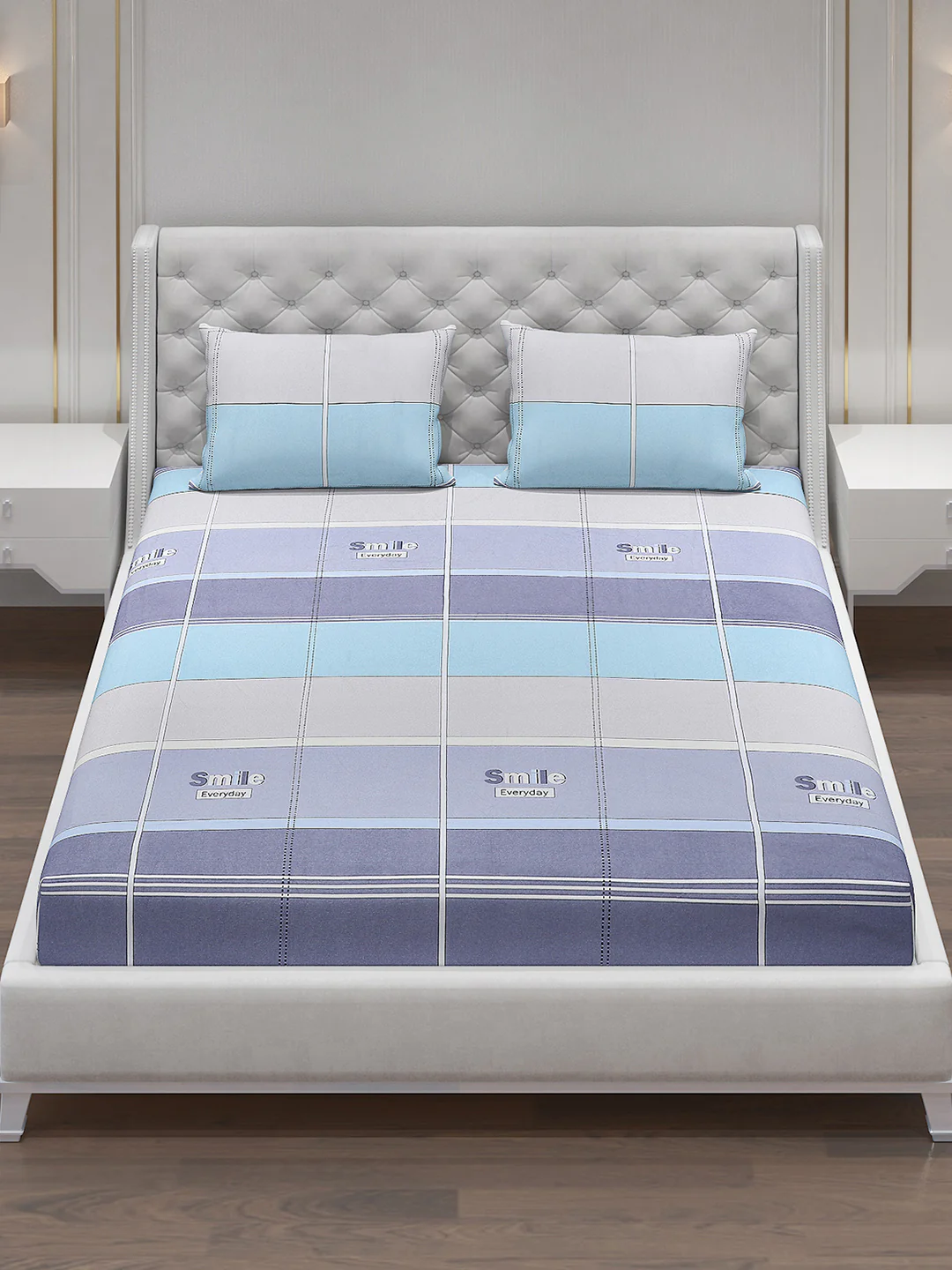 140 GSM Polyester Double Bed Bedsheet with 2 Pillow Covers - Image 2
