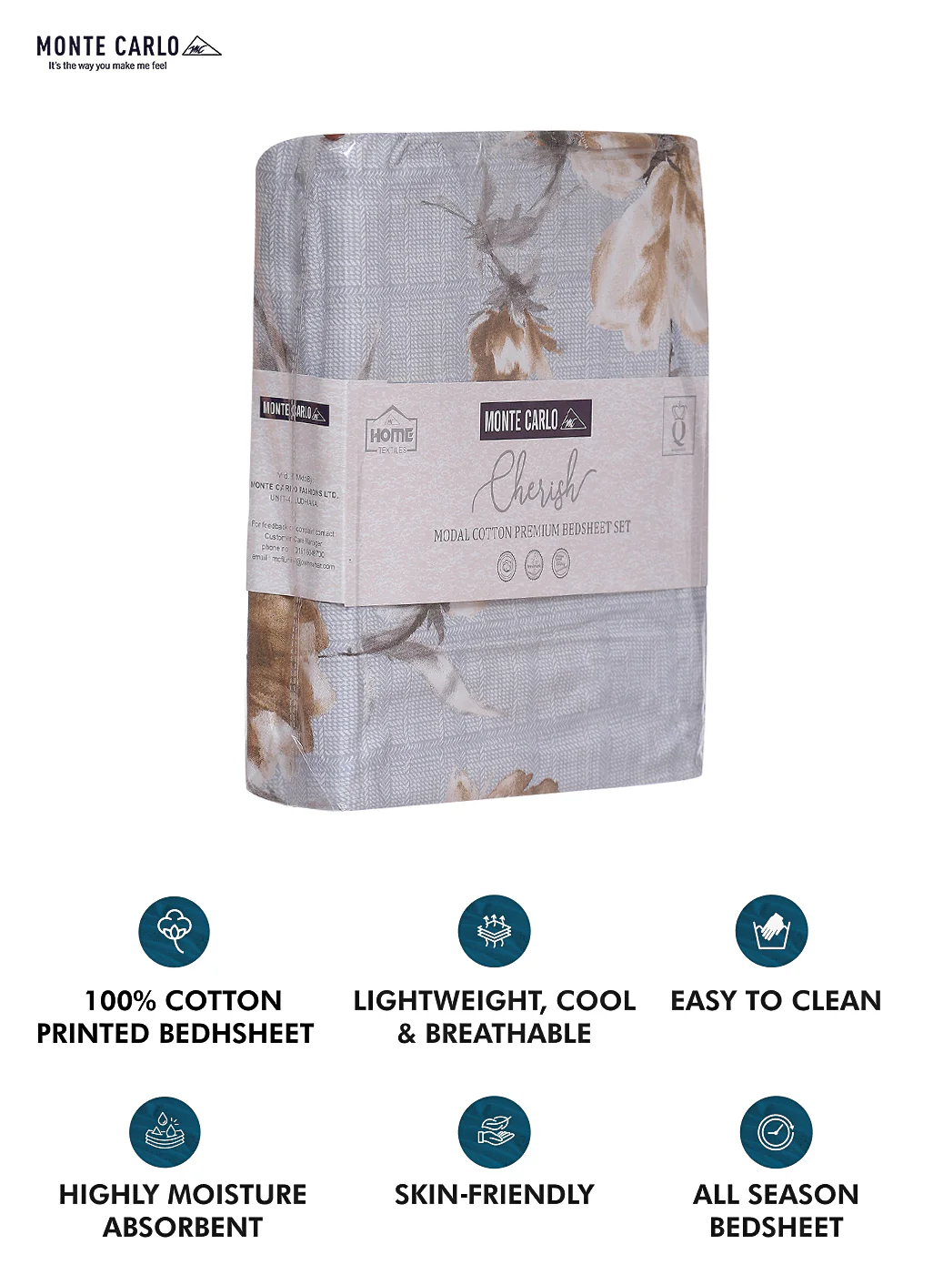 140 TC Cotton Double Bed Bedsheet with 2 Pillow Covers - Image 10