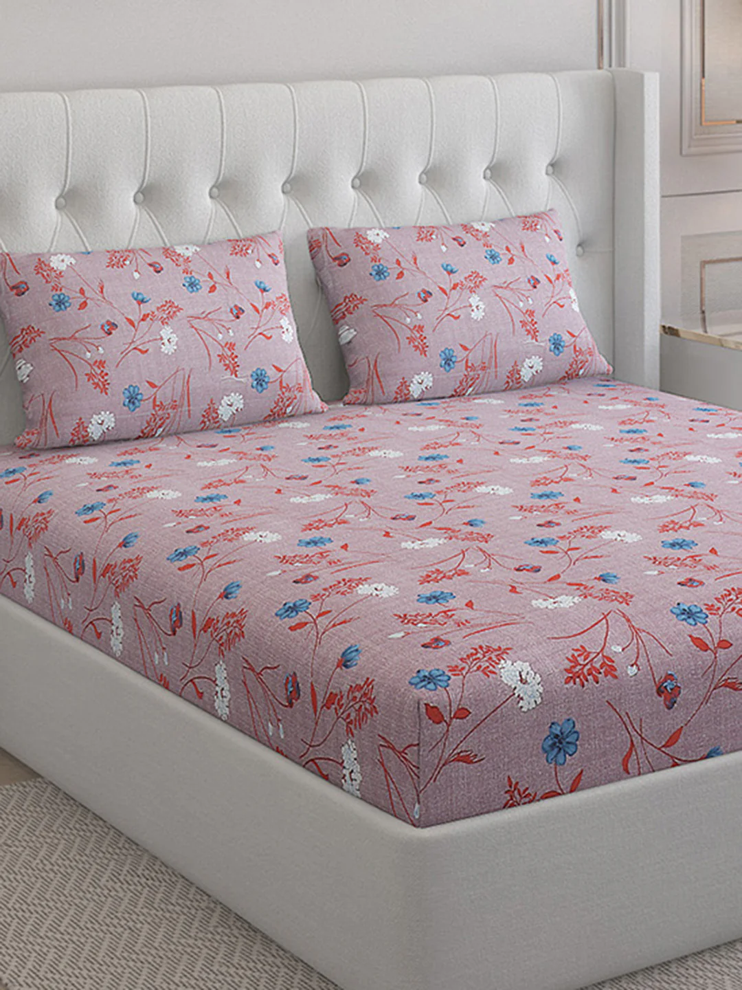140 TC Cotton Double Bed Bedsheet with 2 Pillow Covers - Image 5