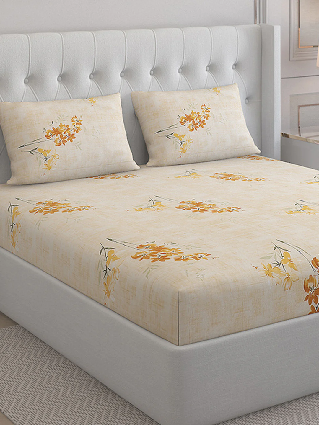 140 TC Cotton Double Bed Bedsheet with 2 Pillow Covers - Image 5