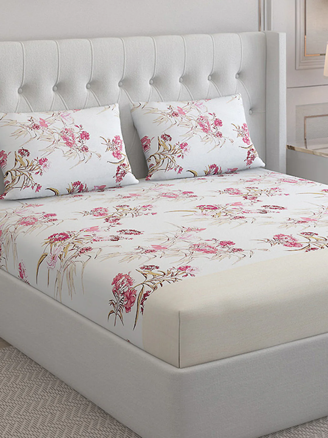 140 TC Cotton Double Bed Bedsheet with 2 Pillow Covers - Image 5