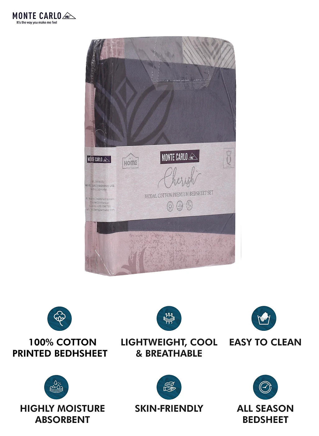 140 TC Cotton Double Bed Bedsheet with 2 Pillow Covers - Image 10