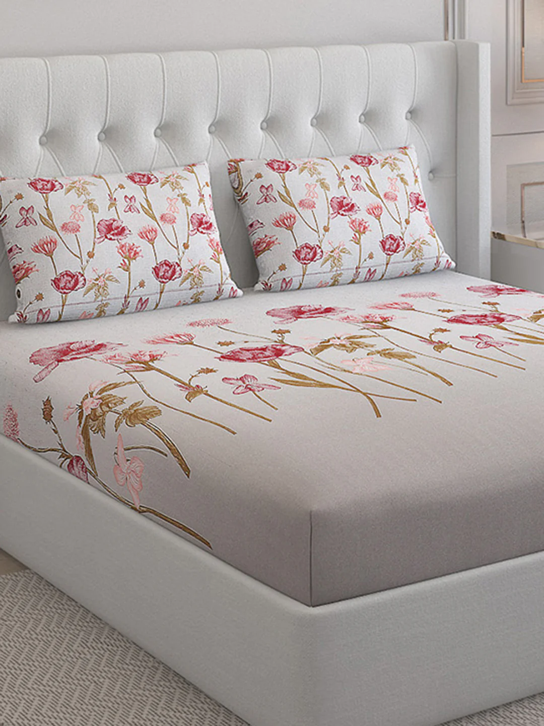 140 TC Cotton Double Bed Bedsheet with 2 Pillow Covers - Image 5