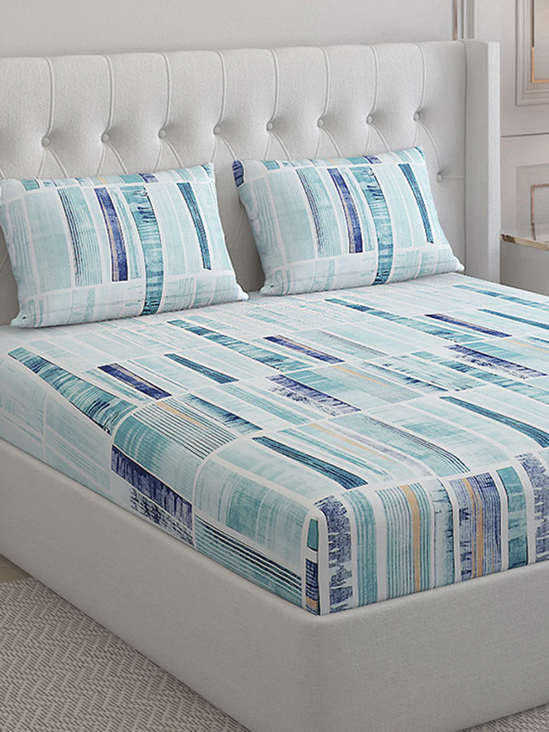 140 TC Cotton Double Bed Bedsheet with 2 Pillow Covers - Image 5
