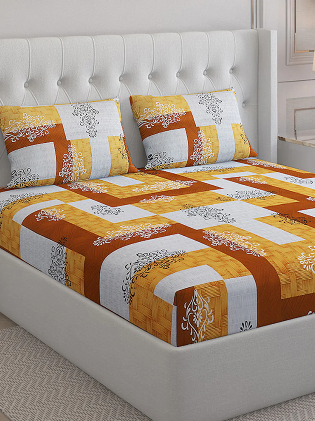 140 TC Cotton Double Bed Bedsheet with 2 Pillow Covers - Image 5