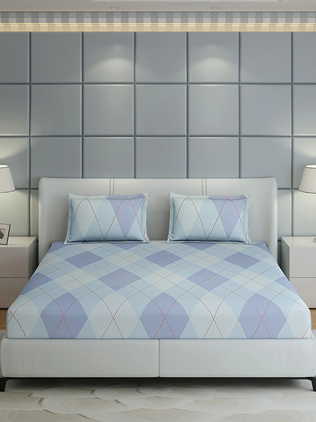 144 TC Cotton Double Bed 1 Bedsheet with 2 Pillow Covers (Fashnik) - Image 3