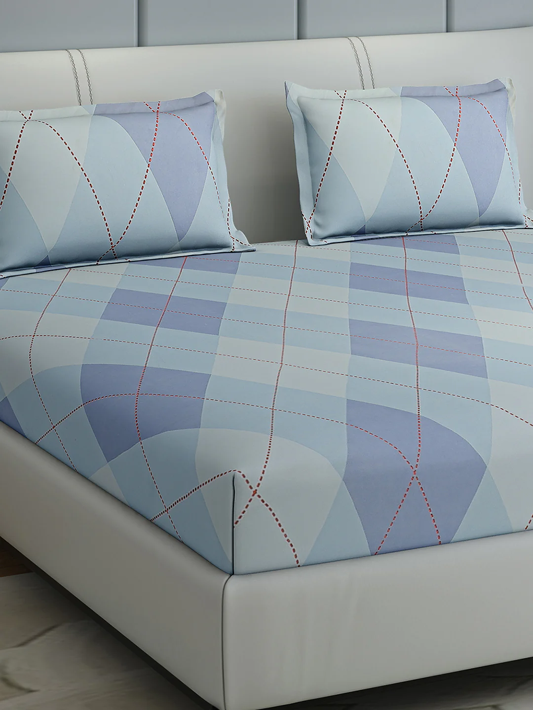 144 TC Cotton Double Bed 1 Bedsheet with 2 Pillow Covers (Fashnik) - Image 4