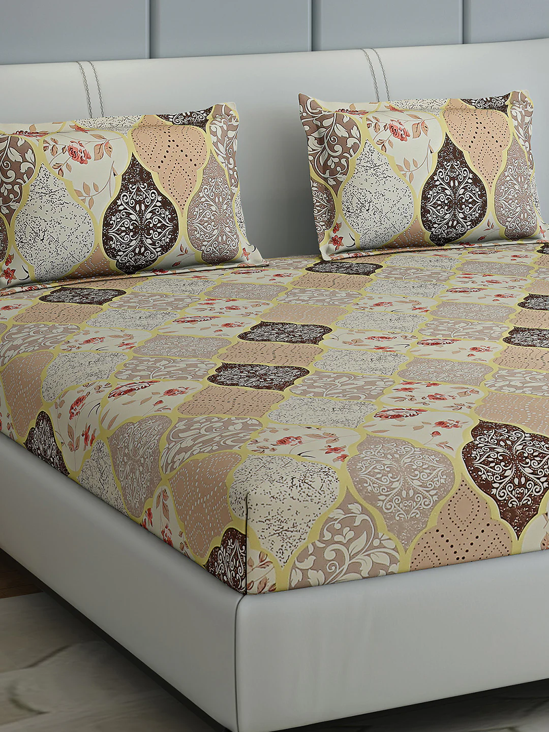 144 TC Cotton Double Bed 1 Bedsheet with 2 Pillow Covers (Fashnik) - Image 4