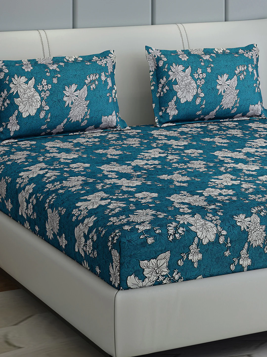 144 TC Cotton Double Bed 1 Bedsheet with 2 Pillow Covers (Fashnik) - Image 4