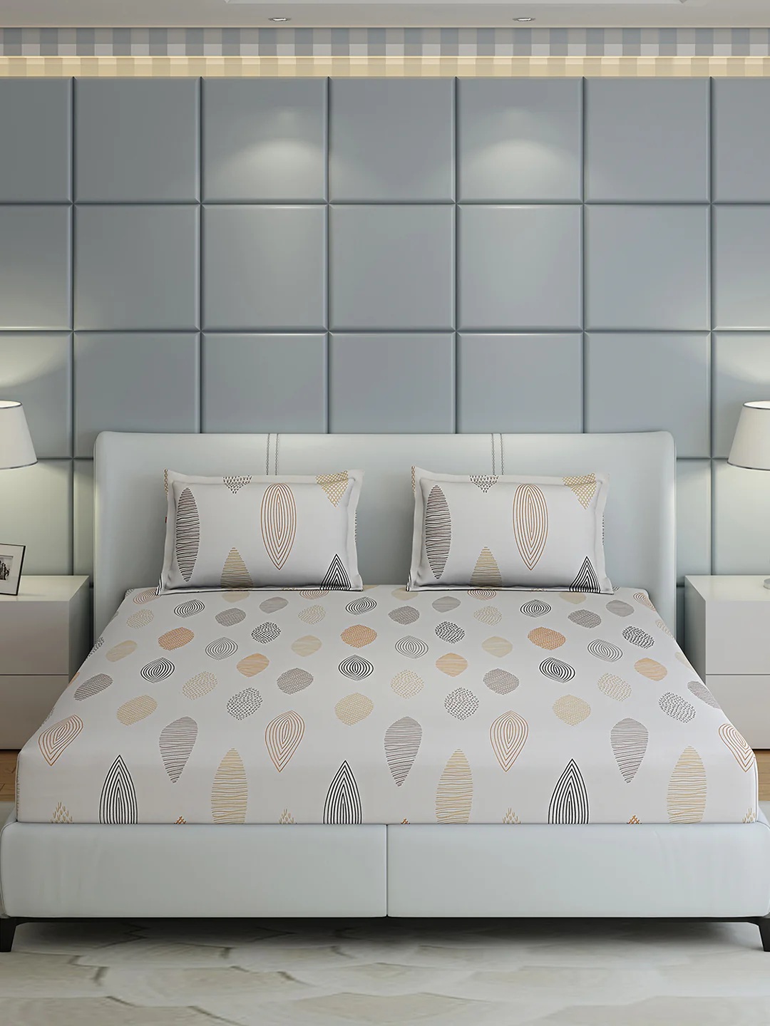 144 TC Cotton Double Bed 1 Bedsheet with 2 Pillow Covers (Fashnik) - Image 3