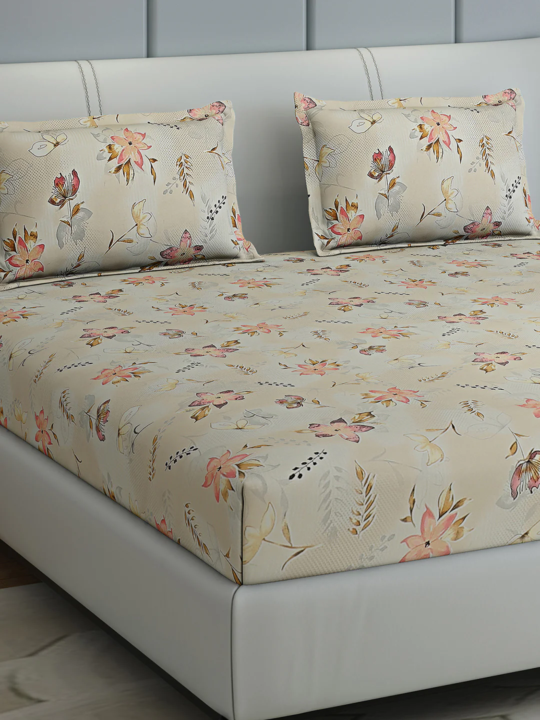 144 TC Cotton Double Bed 1 Bedsheet with 2 Pillow Covers (Fashnik) - Image 4