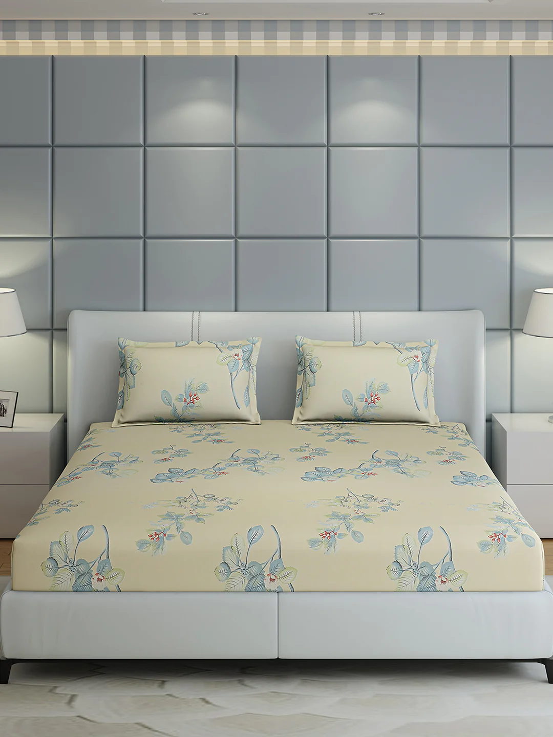 144 TC Cotton Double Bed 1 Bedsheet with 2 Pillow Covers (Fashnik) - Image 3