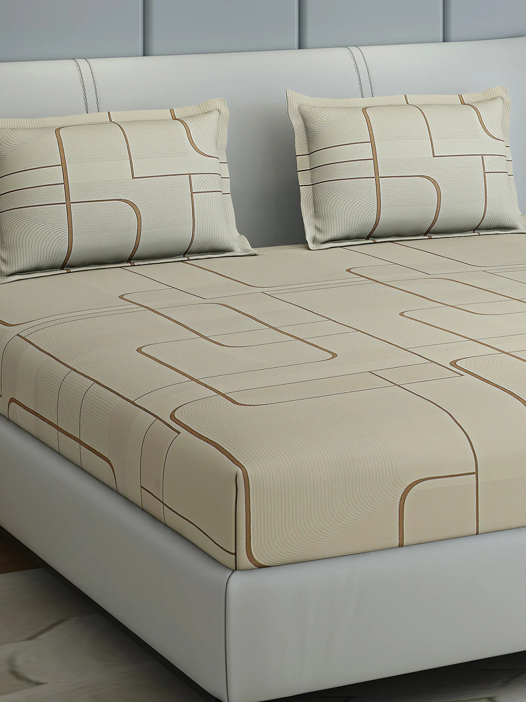 144 TC Cotton Double Bed 1 Bedsheet with 2 Pillow Covers (Fashnik) - Image 4